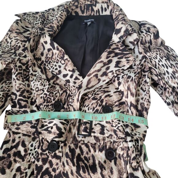NWT BEBE AnimAL PRINT CORSET TRENCH COAT mob wife gothic punk XS - Picture 10 of 14